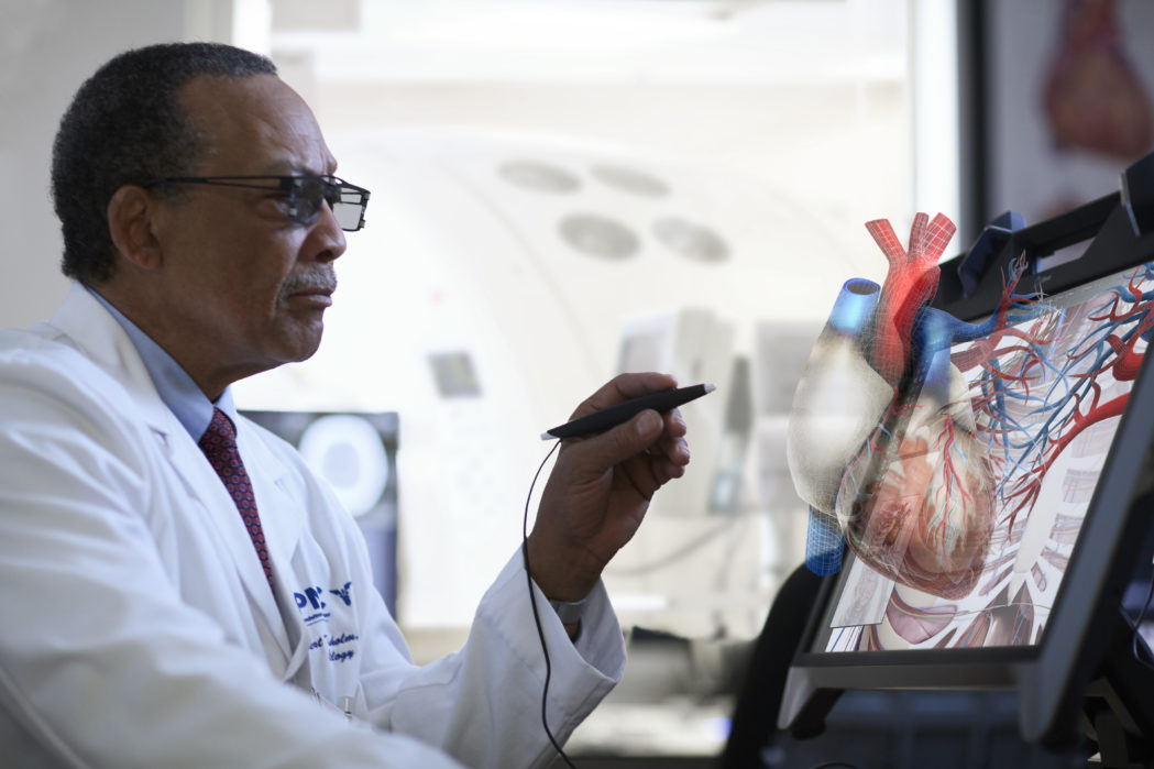 Doctor works on 3D heart