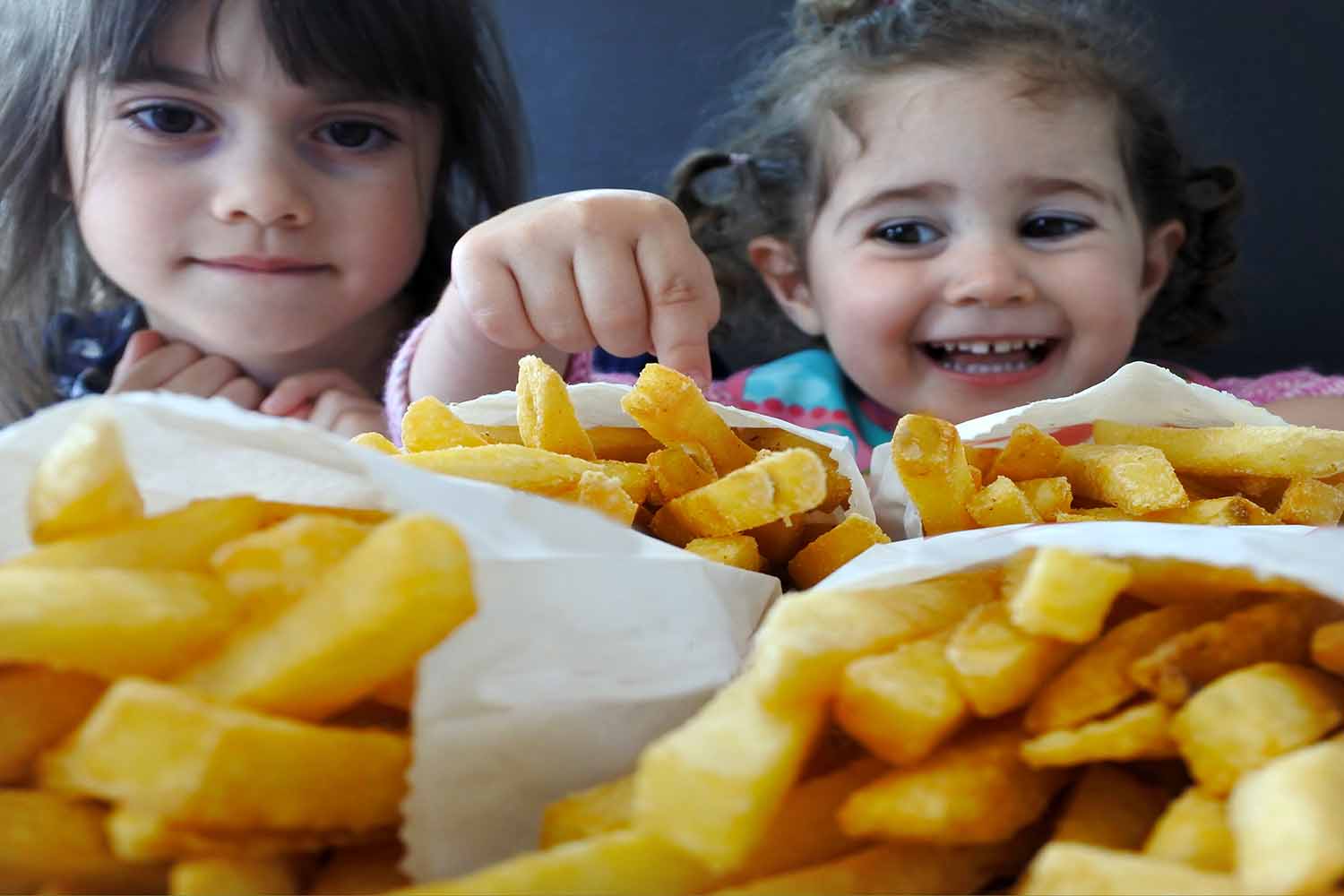 Little girls ready to french fries