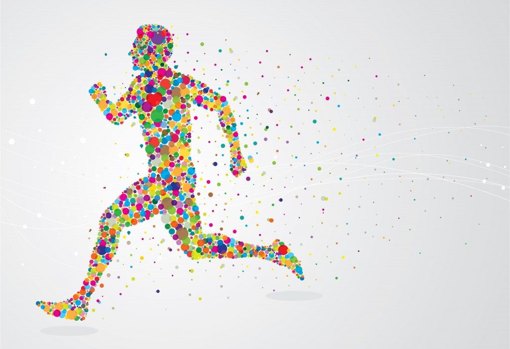 Colorful graphic of man running 1024 x 701