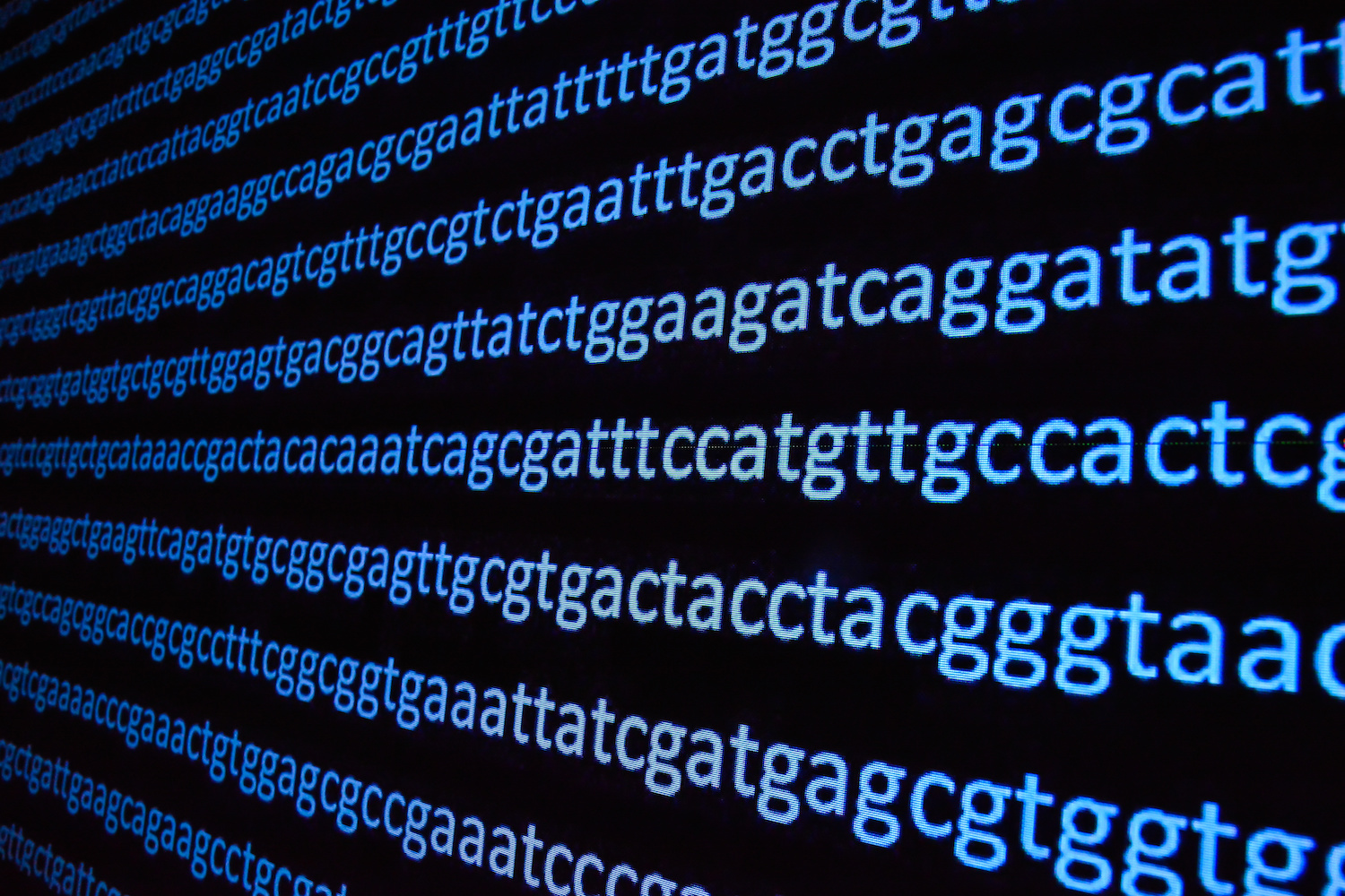 Genome sequencing. The deciphering of the DNA code, write the sequence of nucleotide bases. 1500 x 1000