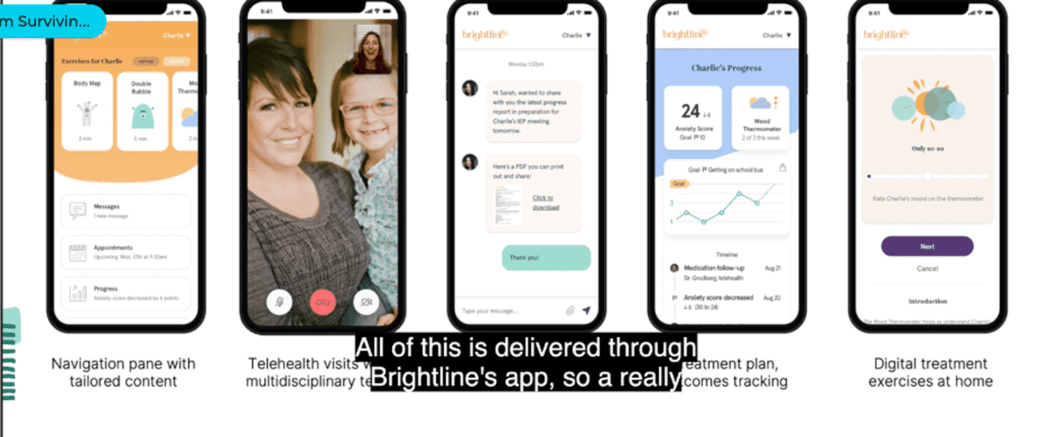 Screenshots from Brightline app