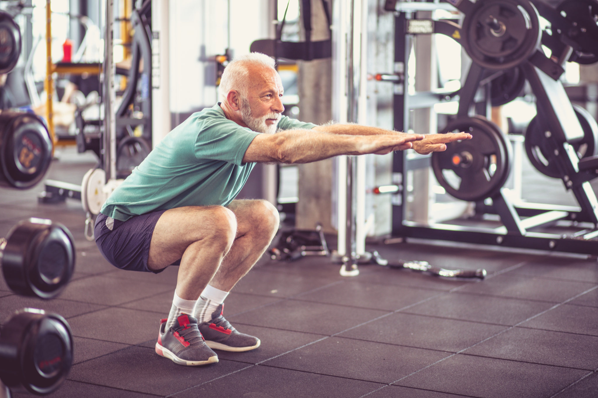 make fitness a habit older man at gym