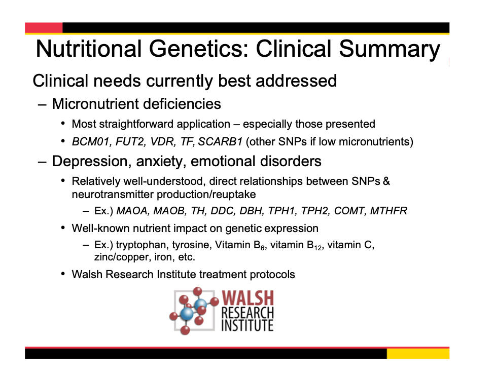 Nutritional Genetics Clinical Summary Slide 974 x 752